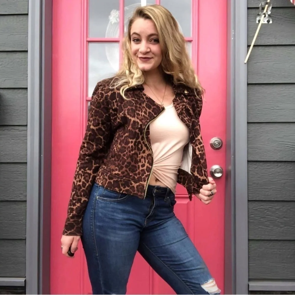 Lula Roe XL, animal print Moto jacket. NWT - Picture 1 of 5